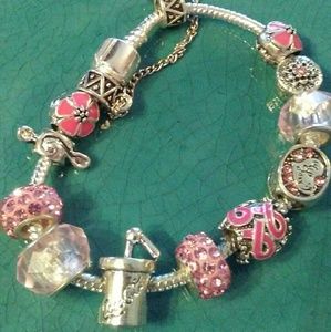Silver charm bracelet